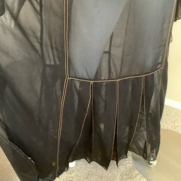 African Black and Orange Kaftan Sheer Dress - Picture 8 of 12